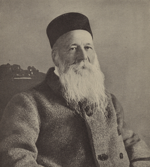 Henri Dunant, Swiss founder of the Red Cross (b/w photo)