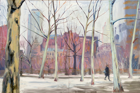 I Let them Know Where I Am, 2022, (diptych, oil on gesso board)
