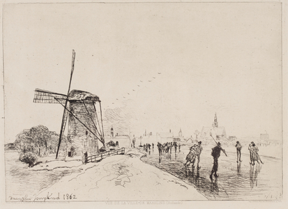 View of the City of Maaslins, 1862 (etching)