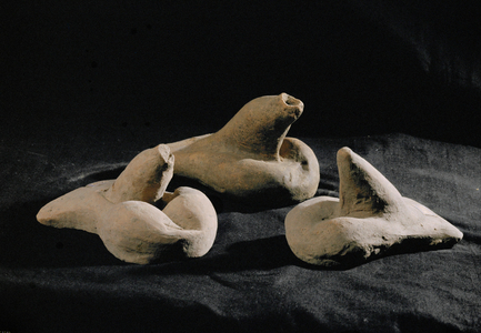 Three sexual organs, phallus and testicles, probably used as ex-voto