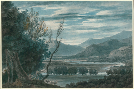 The Valley of the Eisak Near Brixen in the Tyrol, 1783-84 (brush, black ink & w/c on paper)