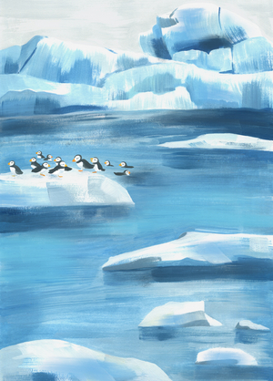 Arctic Sea, 2018 (oil on paper)