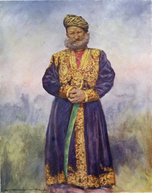 A Rajput of Rajgarh (colour litho)