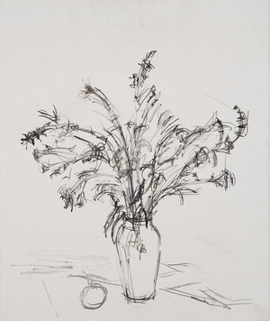Bouquet and apple, c.1961 (oil on canvas)