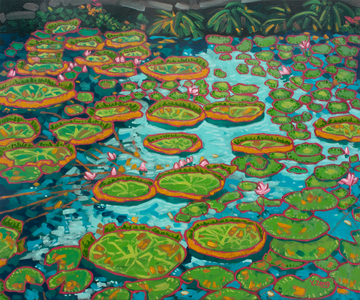 Waterlily pond blue, 2023 (oil on canvas)