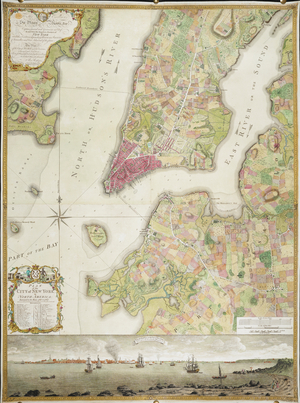 Plan of the City of New York, in North America: surveyed in the years 1766 & 1767, published 1776 (coloured engraving)