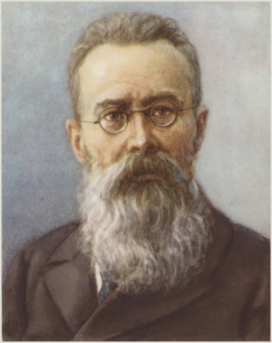 Portrait of Nikolai Rimsky-Korsakov (colour litho)