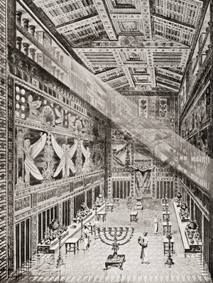 Artist's interpretation of the Holy of Holies in Solomon's Temple, from Hutchinson's History of the Nations, pub. 1915