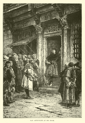 Van Artevelde at his door (engraving)