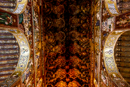 Palatine chapel ceiling, Palermo, Sicily, Italy. (photo)