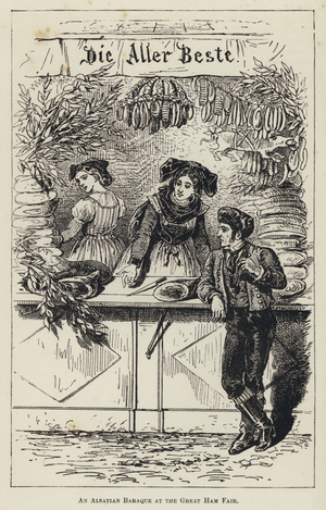 An Alsatian Baraque at the Great Ham Fair (engraving)