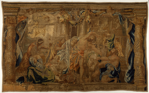 The Triumph of the Eucharist over Idolatry c.1665 (silk, wool & metallic thread)