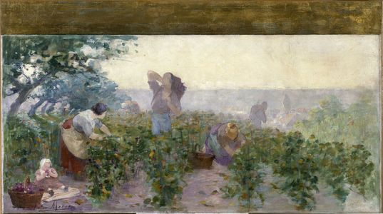 Sketch for Bagnolet Town Hall: Harvest, 1893 (oil on pencil on canvas)