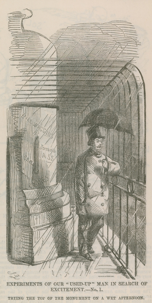 The top of the Monument on a wet afternoon (engraving)