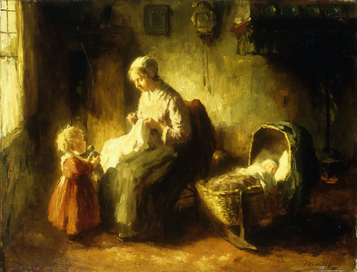 Mother's Little Helper (oil on canvas)