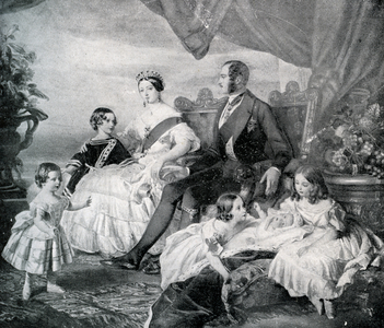 Queen Victoria with Prince Albert and their Children (print)