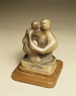 Mother and Child, 1932 (painted plaster with hand-chiselled surface, on a wood base)