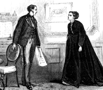 A mourning woman receiving a visitor, 1850