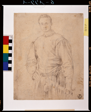 Study for portrait of Francesco Guardi (recto) and men (drawing)