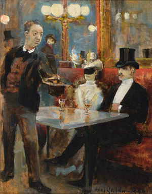In a Café in Paris, 1886 (oil on wood)