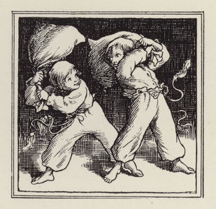 Another Book of Verses for Children: Pillow fight (litho)