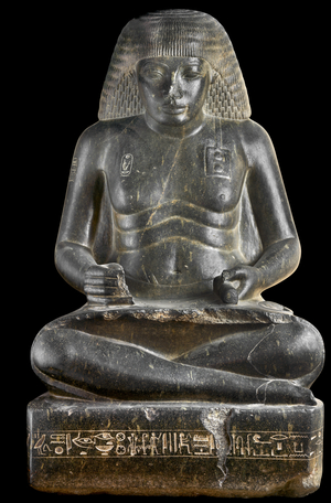 Statue of Amenhotep, Son of Hapu, as a Young Man, from the Temple of Amun-Ra, Karnak, New Kingdom (granite)