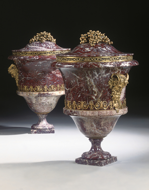 A pair of vases, c.1790 (jasper & ormolu)