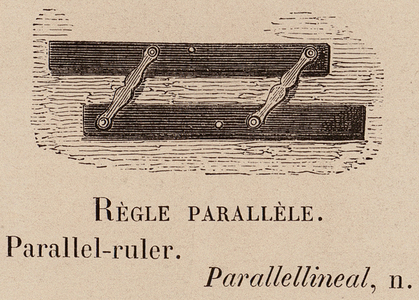Le Vocabulaire Illustre: Regle parallele; Parallel-ruler; Parallellineal (engraving)