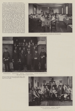 Royal Visit to Haslar Hospital (b/w photo)