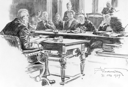 Drawing of the special committee to investigate the causes of war, 1919