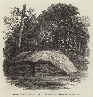 Facsimile of the Hut built for Dr Livingstone to die in (engraving)
