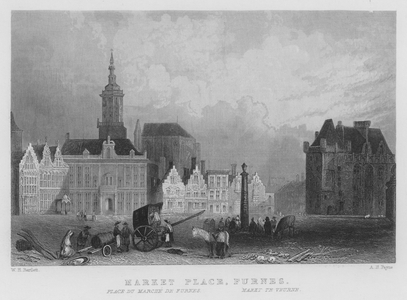Market Place, Furnes (engraving)