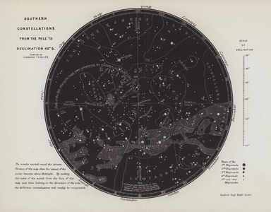 Southern Constellations from the Pole to Declination 40° N (litho)
