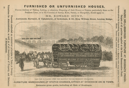 Advertisement for Mr Edward Hunt (engraving)
