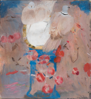 Collared Doves Lifted by Light, 1998 (oil on canvas)