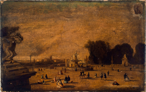 View of the Place de la Concorde, present-day 8th arrondissement, between 1804 and 1858 (oil on wood)