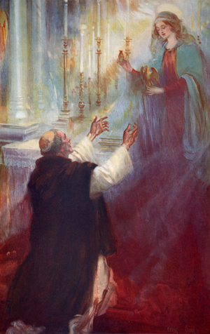 The Legend of the Coronation oil and the Ampulla: the virgin appearing to Thomas a Becket