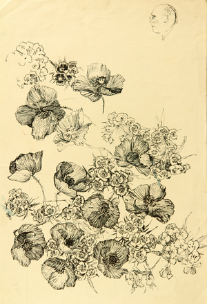 Flowers, 1971 (gouache on paper)