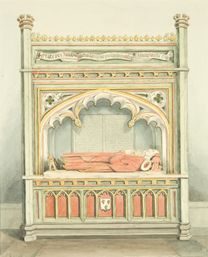 Monument to William Canynges in St Mary Redcliffe (w/c on paper)