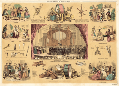 Musical instruments (colour litho)