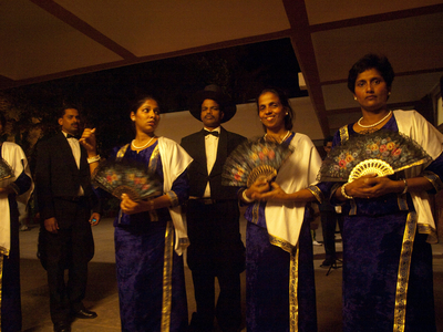 Group performs the mando song dance in Goa, India