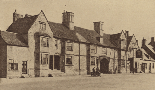 Bell Inn, near Huntingdon where Stilton cheese was first sold and promoted (b/w photo)