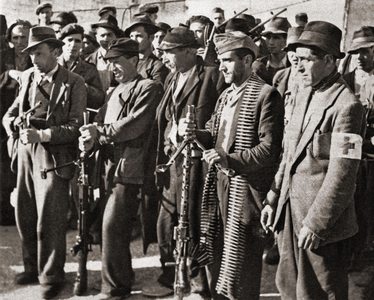 Partisans from the Tuscan Appennine, Italy, 1945 (b/w photo)