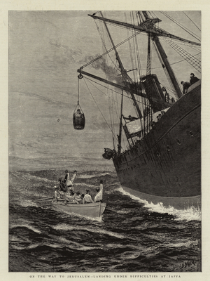 On the Way to Jerusalem, landing under difficulties at Jaffa (engraving)