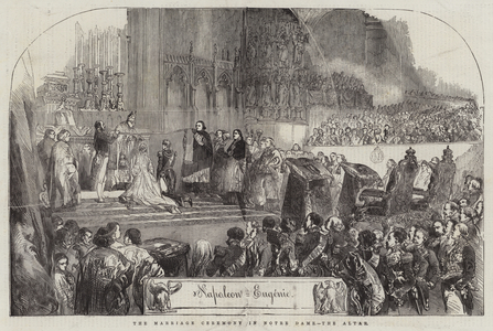 The Marriage Ceremony in Notre Dame, the Altar (engraving)