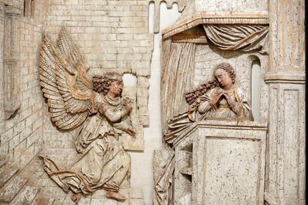 The Annunciation. Thann Roderen Altarpiece, Colmar, c1520-30 (relief)