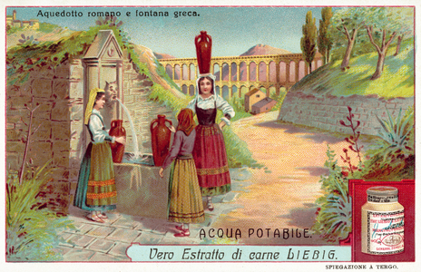 Rman aqueduct and Greek fountain (chromolitho)