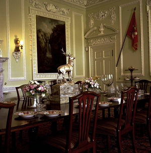 Scotland:Dining room of Blair Castle near the village of Blair Atholl, near Pitlochry, Perthshire (1999) (photo)