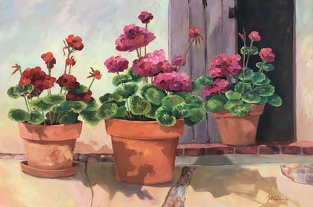 Geranium Series 2, c.1990-2005 (oil on canvas)