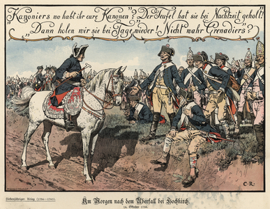 The morning after the attack at Hochkirch (colour litho)